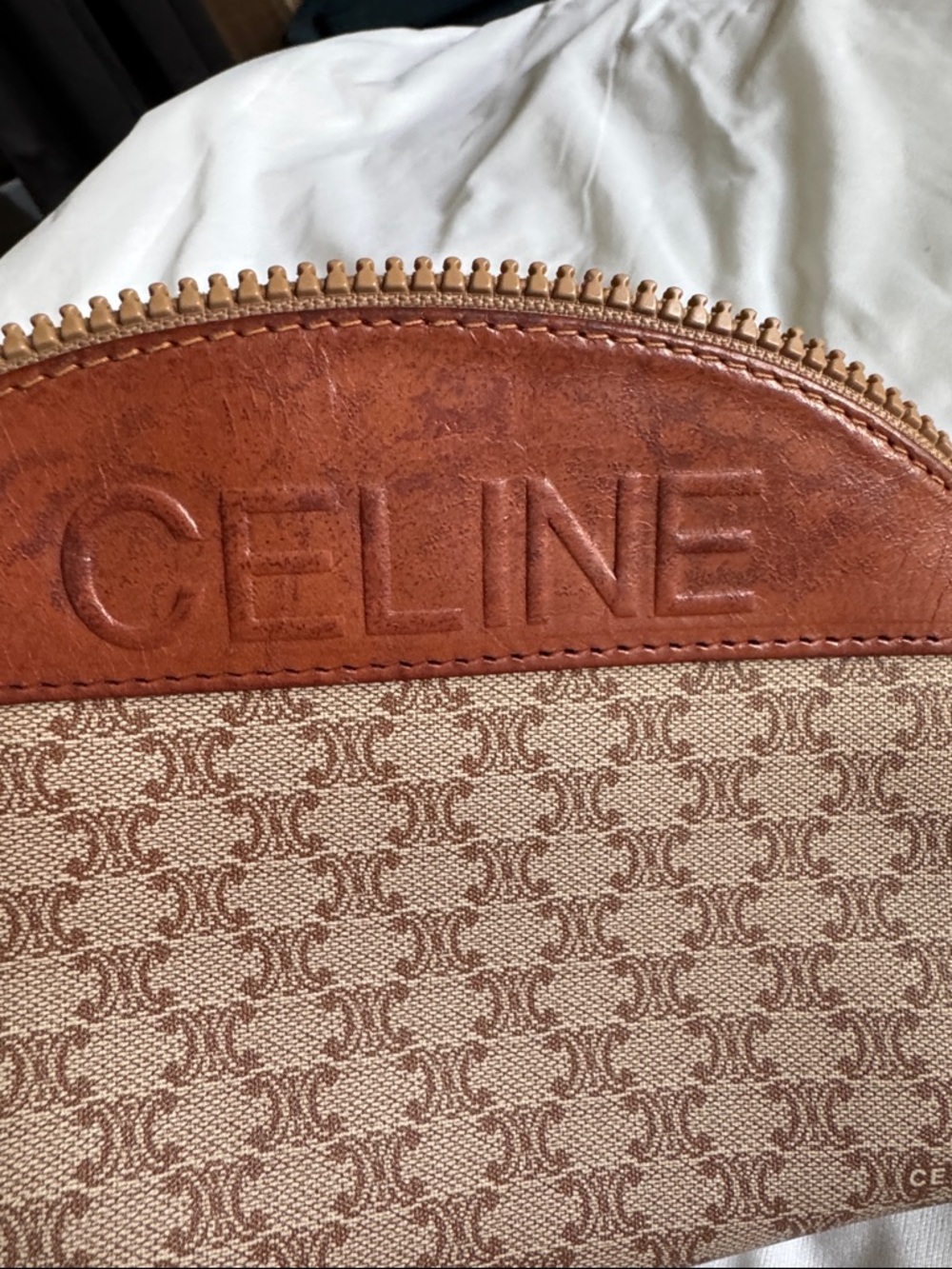 Vintage Celine macadam pvc Leather-Trim Monogram Pouch - Picture 11 of 11
